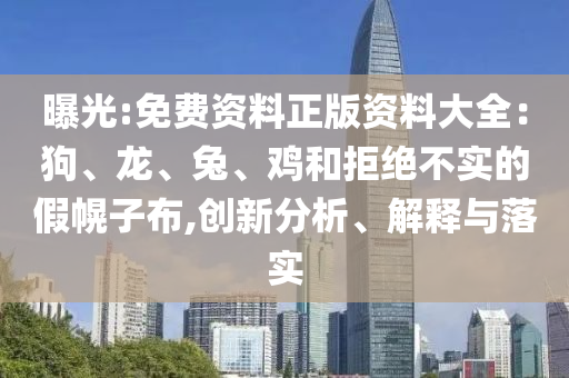 曝光:免費資料正版資料大全：狗、龍、兔、雞和拒絕不實的假幌子布,創(chuàng)新分析、解釋與落實